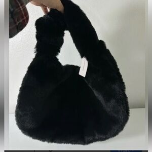 Anthropologie x Melie Bianco Black Faux Fur Bag NWOT! 🖤